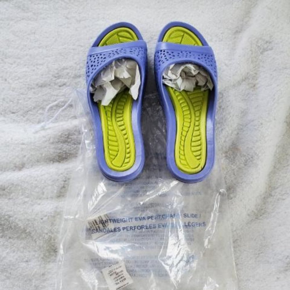 Eva Lightweight Perforated Slides/Sandals, Sz 9